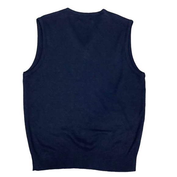 Men’s David Taylor L Large 42 - 44 V-Neck Sweater Vest Navy Blue Pullover NWOT - Picture 3 of 6